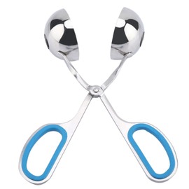 Meatball Clip, Meat Ball Tongs Made of Stainless Steel, 304 Stainless Steel, Non-Sticky Meatballs, Rice Balls Clip, Meatball Maker, Ice Tongs, Maker Mould, Kitchen Tool (Blue)