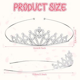 Tondiamo 50 Pcs Tiaras Bulk for Girls Princess Crown Rhinestone Tiaras Bendable Adjustable Headband for Kid Hair Accessory