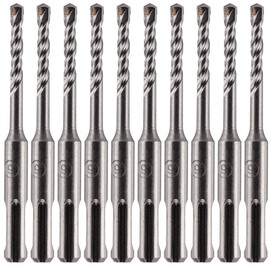 10 Pack Of - 5.5mm x 110mm Long SDS Plus Hammer Drill Bits, Professional Tungsten Carbide Tipped Masonry Drill Bit For Brick, Concrete, Stone, Granite. 5.5mm SDS Drill Bit