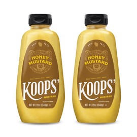 Koops' Honey Mustard – Gourmet Mustard, Gluten-Free, Kosher, Made in USA, From Quality Mustard Seeds, Honey Mustard Sauce – 12 Oz, Pack of 2