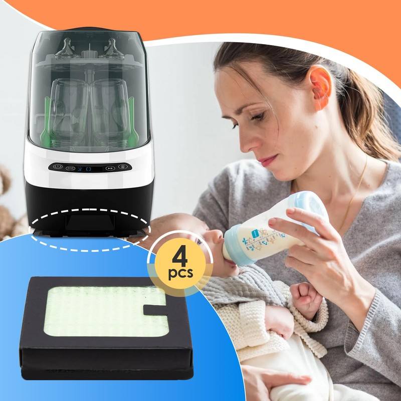 4 Pack HEPA Filter Replacement Compatible with Baby Brezza Bottle