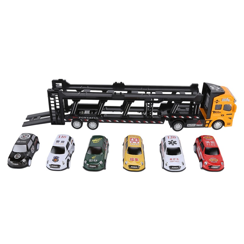 Carrier Truck Toy Model Alloy Detachable Six Car Kids Transport