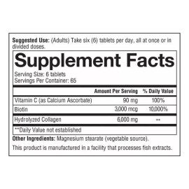 Youtheory Colágeno 6000mg 390 tabletas de 1.1g C/u