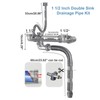 QruiLanTu Double Sink Drain Kit Space Saving Kitchen Sink Drain