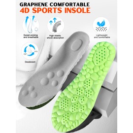 4D Cloud Shoe Insoles for Men and Women,Memory Foam Insoles, Shock Absorption Massage Insole,4D Sports Inserts, Arch Support Insoles (Green, X Men 10~10.5 /Women 11.5(10.8 in))