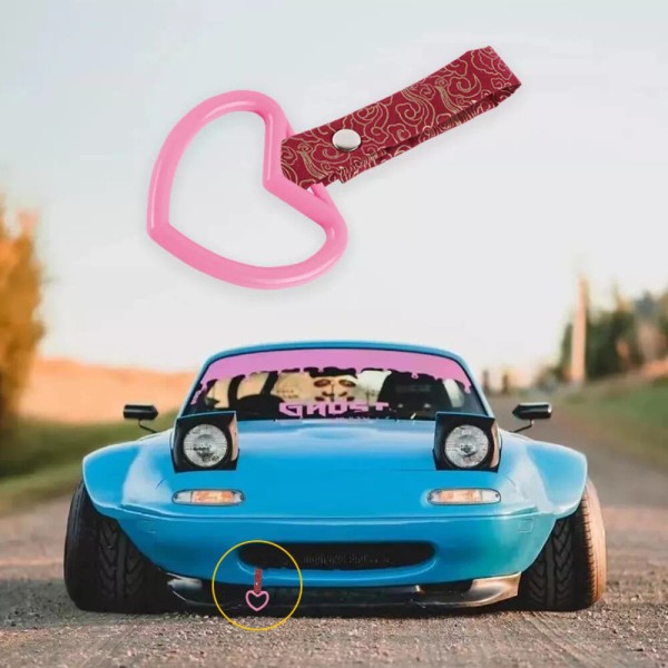 Unbranded JDM Heart Shape TSURIKAWA Pink Ring Train Bus Handle