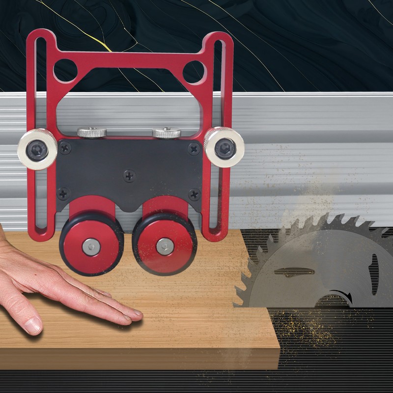 Table Saw Stock Roller Woodworking Double Wheel Sliding Feeding Guide