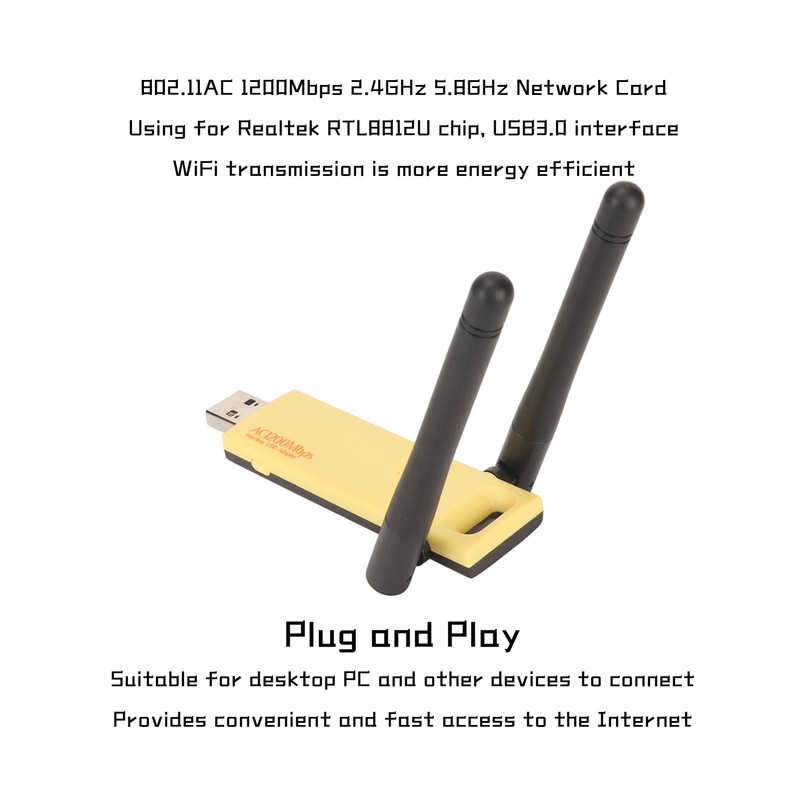 USB WiFi Adapter 2.4G 5G Dual Band Dual Antennas 802.11AC