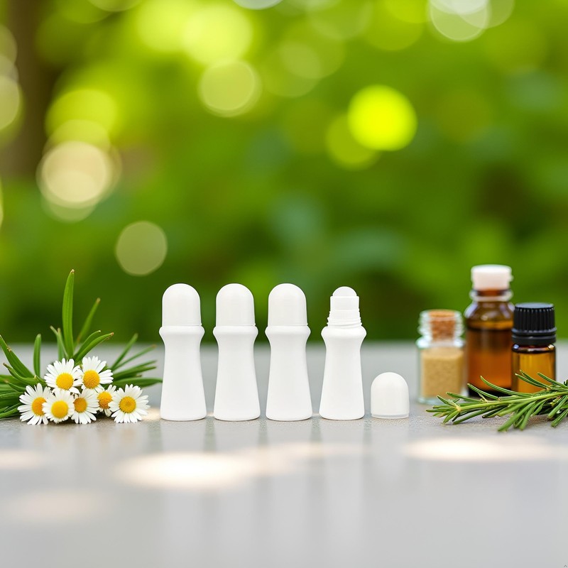 PurYupearl 4 Pcs White 75ml Empty Refillable Plastic Roller Bottle