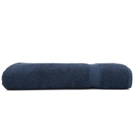 Linum Home Textiles Herringbone Weave 100% Turkish Cotton Bath Sheet Color: Midnight Blue