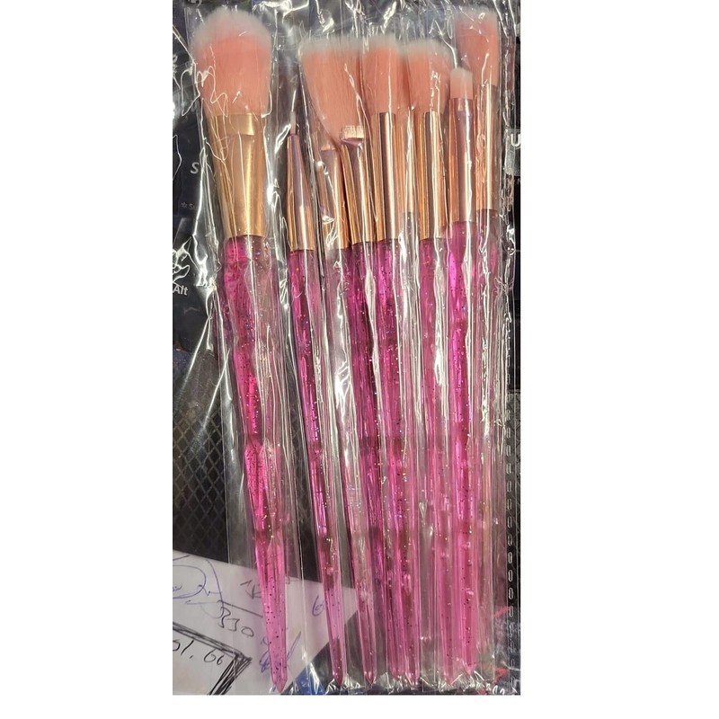 10Pcs Makeup Brush Crystal Cosmetic Eyebrow Shadow Lip Pencil Blush