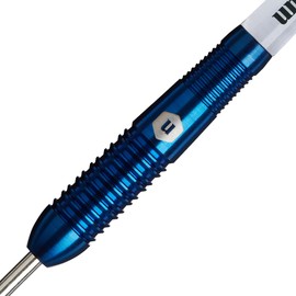 Unicorn Darts Set U-Tech | Prodigy Style 2 | 95% Tungsten Barrels with Navy Blue Titanium PVD Coating & Intricately Machined Grip Rings | Durable Ultrafly Flights | Steel Tip Volute Points | 25 g