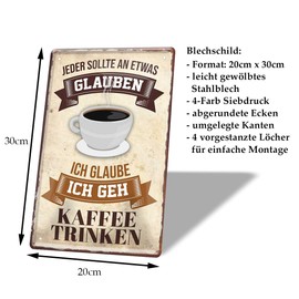 Tin Sign I Go Coffee Drinking Retro Decorative Sign Metal Sign for Coffee Bean Coffee Filter Coffee Connoisseur Decoration Cafe Shop Shop Shop Kitchen Stand Office Work Operation 20 x 30 cm