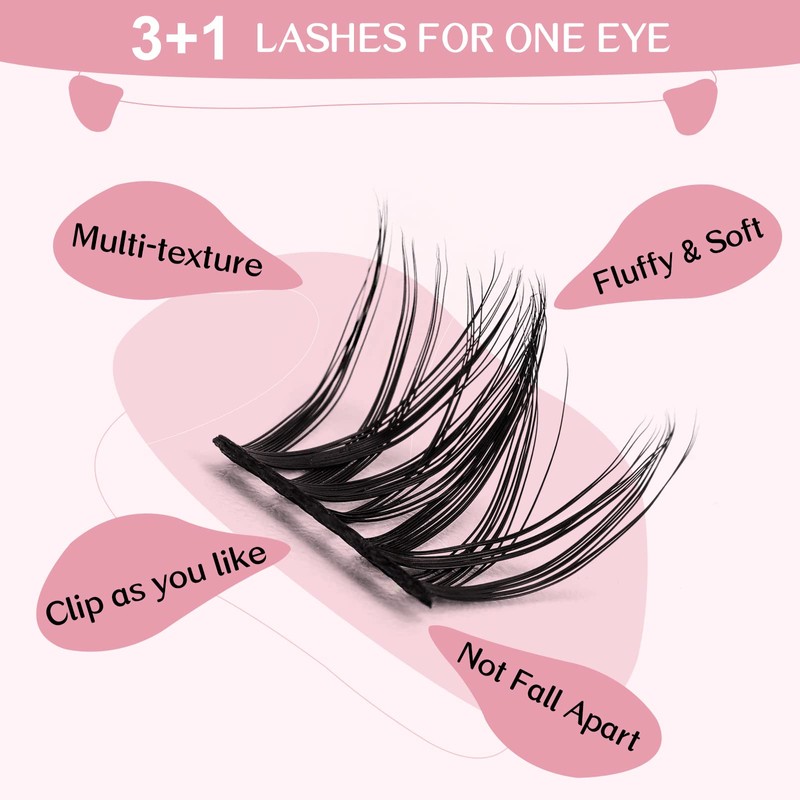 Cluster Eyelashes, Pack of 72 Individual Eyelashes, Eyelash Clusters, DIY