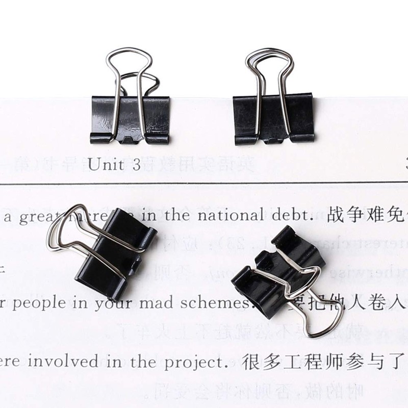 60 Pcs 25mm Mini Binder Clips, Black Metal Bulldog Clips,