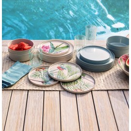 TarHong Palermo Tropical Bamboo Serve Bowl, 12", Proprietary Merge Material Mix (Bamboo powder & Melamine)