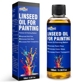 Linseed Oil for Painting 100ml, Refined Linseed Oil, Oil Paint Medium and Thinner for Artists, Improves Flow and Blending, Ideal for Glazing, Enhances Transparency and Gloss Finish