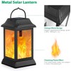 TomCare Solar Lights Metal Flickering Flame Solar Lantern Outdoor Hanging