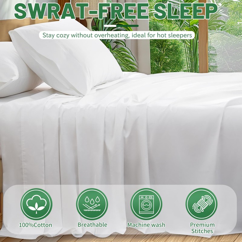 Overket Extra Deep Pocket California King Sheets 18-24 Inch 100%
