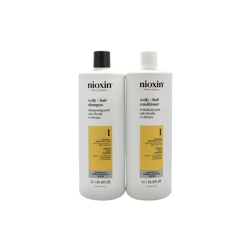 Nioxin System 1 Cleanser and Scalp Therapy Conditioner, 33.79 Ounce