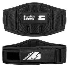 Stealth Sports Weight Lifting Belt – 6.5” Back Support Padded Workout Belt Auto Lock Buckle – Neoprene Gym Belt Men Women – Fitness Bodybuilding Training Deadlift Squats Weightlifting Belt (Black, X Large)