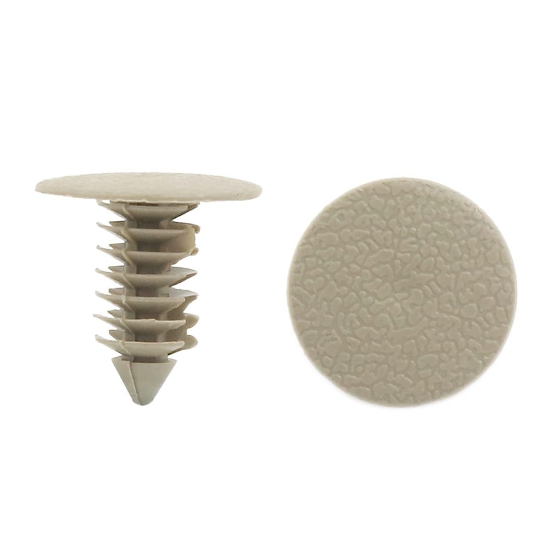 100Pcs 9mm Khaki Plastic Door Fender Bumper Push Rivets Clip
