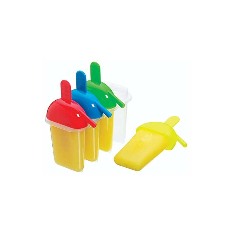 KitchenCraft Ice Lolly Mould with 4 Sipper Handles, BPA Plastic,