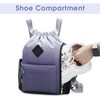 WANDF Drawstring Backpack Sports Gym Bag with Shoes Compartment, Water-Resistant