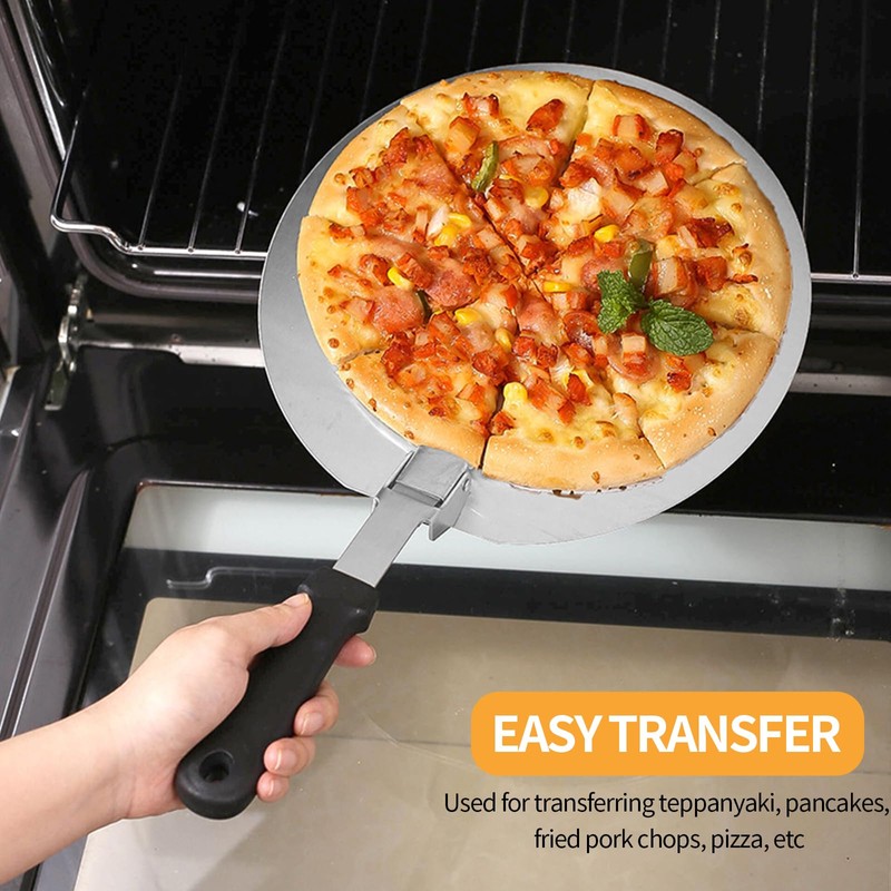 Pizza Peel, 10 Inch Round Pizza Paddle Metal Steel Spatula