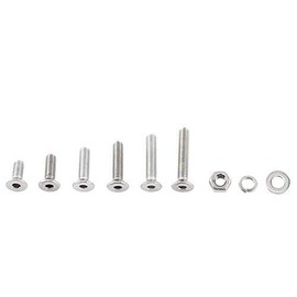 Tornillos de cabeza hexagonal M3 304 acero inoxidable 300 piezas con tuercas y arandelas surtido