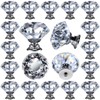 26 pcs Glass Cabinet Knobs Crystal Drawer Pulls Clear 30