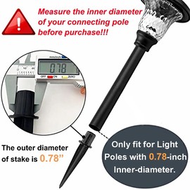 Metal Stakes Solar Lights Replacement Spike - Outdoor Ground Stake for Garden Lights Landscape Yard Pathway Patio Lamps Pole (Metal-8 Pack) - 0.78x5.36 inches