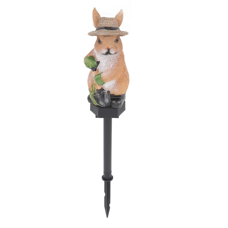 Solar Garden Light Bunny Statue Plastic IP65 Waterproof All Weather