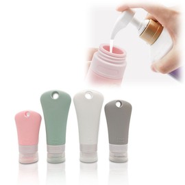 Travel Portable Cosmetic Shampoo Liquid Silicone Ring Empty Bottle - 60ml 4 Color Set / 여행 휴대용 화장품 샴푸 액상 실리콘 고리형 공병 - 60ml 4색상세트