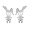PAHALA 925 Sterling Silver Cute Rabbit With Zircon Pave Setting