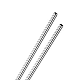 M METERXITY 2-Pack 250mm 304 Stainless Steel Tube, 6mm OD 0.4mm Wall Thickness Seamless Stainless Steel Tubing for Construction/Machining/DIY Crafting, Metal Straight Pipe [0.24x0.02x10IN]