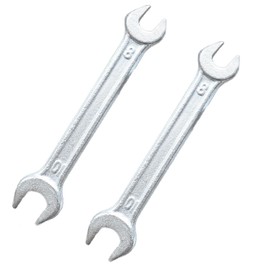 2-Piece Galvanized Forged Open End Wrench Set | Drop Forged Cr-V Steel | Non-Slip Jaw | Rustproof Home Repair Tool Kit for Plumbing, Automotive & Machinery Maintenance (8mmx10mm)