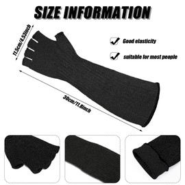 JenPen 3 Pairs Protective Arm Sleeves Arm Protectors for Thin Skin and Bruising Cut Resistant Sleeve Level 5 Burn Protection(Black,M)