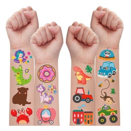 Leesgel Tattoo for Children Burtstag Party Favours, Temporary Tattoos Stickers Children Skin-friendly, Party Decoration Toy Gifts Set for Boys Girls (Pack of 12)