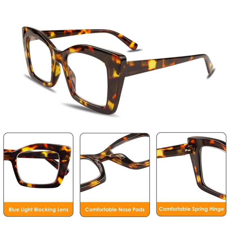 Chiccool Oprah Style Reading Glasses for Women,3 Pack Oversized Square