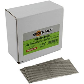 Spotnails 16224SS-316 1-1/2 in. 316 Stainless Steel 16 Gauge Brads, 2,500/Box
