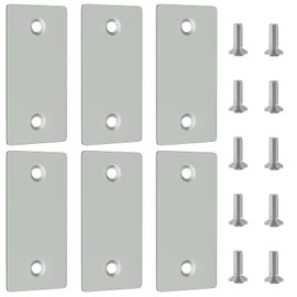 Door Hole Cover Plate, Door Edge Hole Filler Plate, Door Latch Filler Plate, 1-1/8 × 2-1/4 Door Hole Cover, Gray Deadbolt Plate -6 Pack