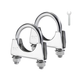 EVIL ENERGY 1.5" Heavy Duty U Bolt Exhaust Clamp, 1 1/2 Inch Stainless Steel U Muffler Clamps, Saddle Style, 2PCS