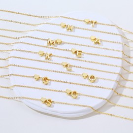 Gold Initial S Heart Necklace Dainty Letter Heart Pendant Necklace for Women