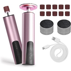 Ehomfory 2-in-1 Hornhautentferner Elektrisch Kabellos, 9 Einstellbare Geschwindigkeit PediküRe Set mit LED-Anzeige, Elektronisch Fußpflege Hornhautfeile, Elektrisches Maniküre-Set für Damen