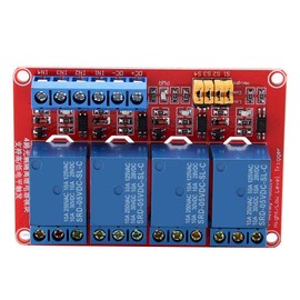 5V/12V/24V 4-Channel Relay Module, Optocoupler Relay Module Board High & Low Trigger for Arduino(5V)