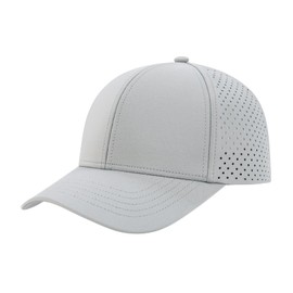 BOTVELA Men Baseball Cap Laser Cut Mesh Snapback Hat (Grey)