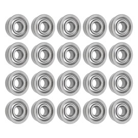 Kozelo Pack of 20 Flange Ball Bearings - [4mmID x 10mmOD x 4mmThick] Replacement for Lawnmowers, Cart & Handcart Wheels and Wheelbarrows, Chrome Steel