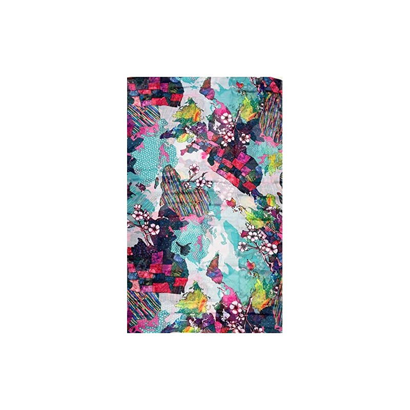 J26 World Erde Flowers Silk Summer Spring Loop Rainbow Silk