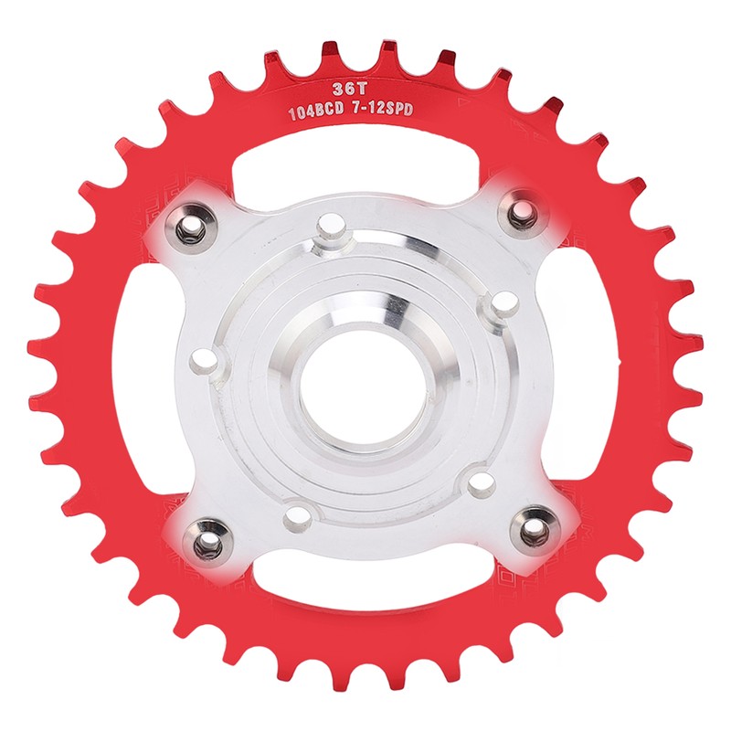 104BCD 36T Chainring Conversion Kit Aluminum Alloy Mid Drive Chainring